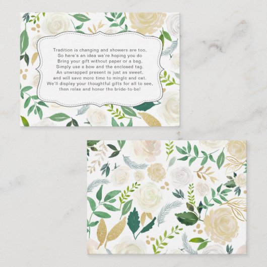 Green Gold Display Brautparty Insert Card (Vorne/Hinten)