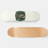Green & Gold Dragon mit Schild Skateboard (Horizontal)