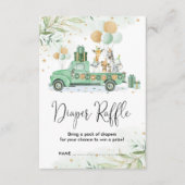 Green Gold Dschungel Safari Tiere Windeln Raffel Begleitkarte (Vorderseite)