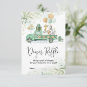 Green Gold Dschungel Safari Tiere Windeln Raffel Begleitkarte (Stehend Vorderseite)