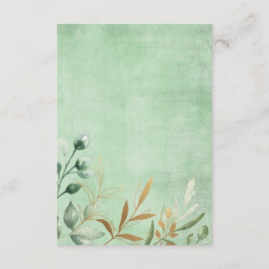 Green Gold Dschungel Safari Tiere Windeln Raffel Begleitkarte (Rückseite)