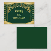 Green Gold Eid Mubarak Grußkarte Mitteilungskarte (Vorne/Hinten)