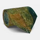 Green & Gold, ein Gel Print Abstrakt Krawatte (Gerollt)