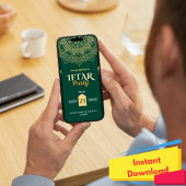 Green Gold Elegante Ramadan Iftar Party Einladung