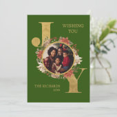 Green Gold Elegantes Foto Weihnachten (Stehend Vorderseite)