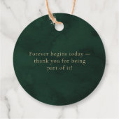 Green Gold Emerald Botanical Wedding Vielen Dank Geschenkanhänger (Rückseite)