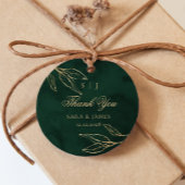 Green Gold Emerald Botanical Wedding Vielen Dank Geschenkanhänger