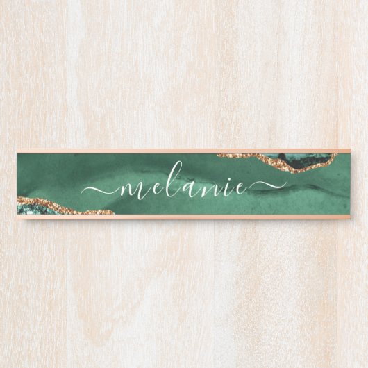 Green Gold Emerald Individuelle Name Türsigne Türschild (Vorderseite )