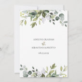 Green Gold Eucalyptus Foliage Geometric Wedding Einladung (Rückseite)