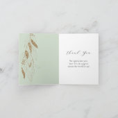 Green Gold Eucalyptus Glitzy Glitzer Wedding Dankeskarte (Innenseite)