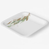 Green Gold Eucalyptus Glitzy Glitzer Wedding Pappteller (Gewinkelt)