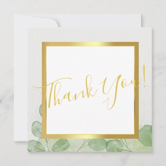 Green & Gold Eucalyptus Vielen Dank Karten (Vorderseite)