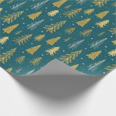 Green Gold Extravagant Glitzer Geschenkpapier (Ecke)