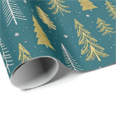 Green Gold Extravagant Glitzer Geschenkpapier (Rolleneckpunkt)