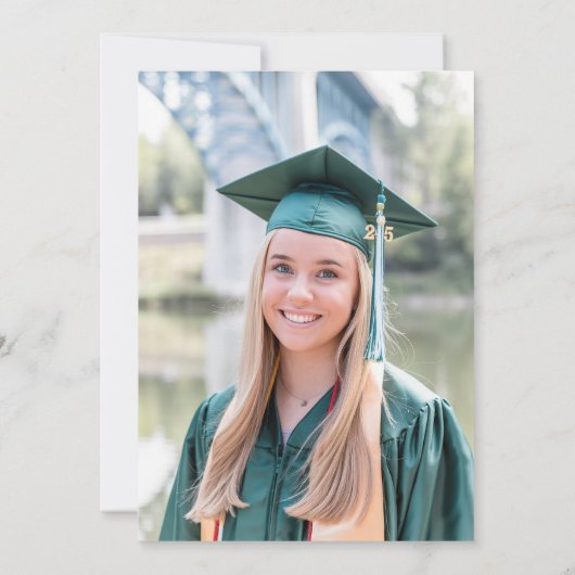 Green Gold Finance Business Foto Abschluss Einladung (Rückseite)