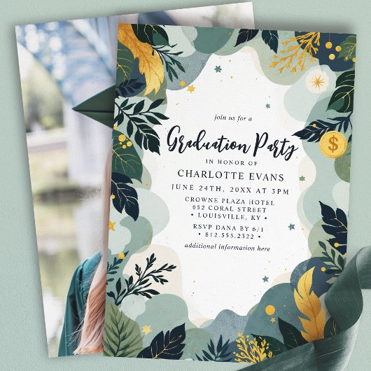 Green Gold Finance Business Foto Abschluss Einladung