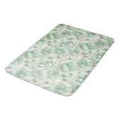 Green Gold Floral Bath Mat Badematte (Schrägansicht)