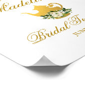 Green Gold Floral Brautparty Tee Party Willkommen Poster (Ecke)