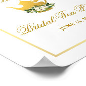 Green Gold Floral Brautparty Tee Party Willkommen Poster (Ecke)