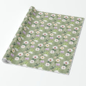 Green Gold Floral Elegante Moderne Geschenkpapier (Ungerollt)