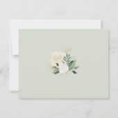 Green Gold Floral First Heilige Kommunion Girl Fot Dankeskarte (Rückseite)