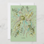 Green Gold Floral Leaf Brautparty Einladung (Rückseite)