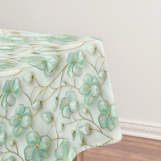 Green Gold Floral Tablecloth Tischdecke (Beispiel)