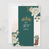 Green Gold Floral Wappen Afrolatina Charro Quince Einladung (Rückseite)