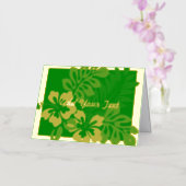Green Gold Foil Faltkarte (Orchidee)