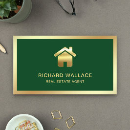 Green Gold Foil Zuhause Logo Real Anwesen Agent Visitenkarte