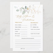 Green & Gold Foliage Baby Predication & Addon Card (Vorne/Hinten)