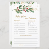 Green & Gold Foliage Baby Predication & Addon Card (Vorne/Hinten)