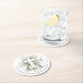 Green Gold Foliage Cross Baptisse Runder Pappuntersetzer (Vor Ort)