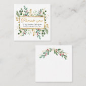 Green Gold Foliage Dankeschön Visitenkarte (Vorne/Hinten)