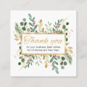 Green Gold Foliage Dankeschön Visitenkarte (Vorderseite)