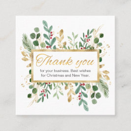 Green Gold Foliage Dankeschön Visitenkarte