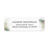 Green Gold Foliage Eucalyptus Label (Vorne)