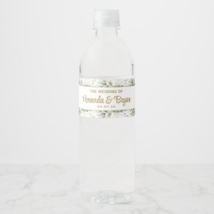 Green Gold Foliage Wasserflasche Wasserflaschenetikett