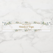 Green Gold Foliage Wasserflasche Wasserflaschenetikett (Einzelnes Label)