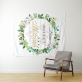 GREEN GOLD FOLIAGE WREATH STAR BAR MITZVAH WILLKOM WANDTEPPICH (Beispiel (Horizontal))