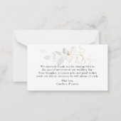 Green Gold Folies (Aquarellfarben) Dankeschön Kart Mitteilungskarte (Rückseite)