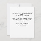 Green & Gold Football Tailgate Party Einladung (Rückseite)