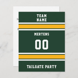 Green & Gold Football Tailgate Party Einladung