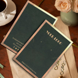 Green Gold Frame Moderne Halsketten Ohrringe Visitenkarte