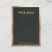 Green Gold Frame Moderne Halsketten Ohrringe Visitenkarte (Vorderseite)