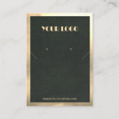 Green Gold Frame Moderne Halsketten Ohrringe Visitenkarte (Vorderseite)