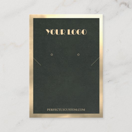 Green Gold Frame Moderne Halsketten Ohrringe Visitenkarte (Vorderseite)