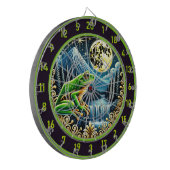Green Gold Frog Shines unter dem Mond Dartscheibe (Vorderseite Links)