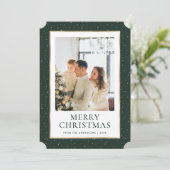 Green Gold Frohe Weihnachts-Foto Feiertagskarte (Stehend Vorderseite)