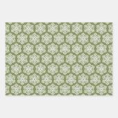 Green Gold Frohe Weihnachtsschneeflocken Weihnacht Geschenkpapier Set (Vorderseite 2)
